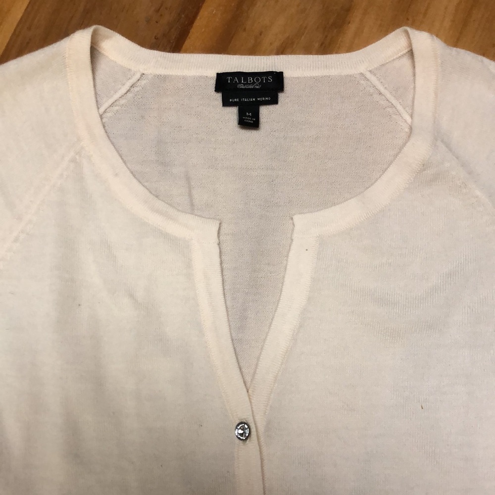 Italian Merino Wool Cardigan with Crystal Buttons - Picture 8 of 8